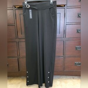 Nadine West C-Mode Wide Leg Dress Pants | XL | NWT | Button Trim